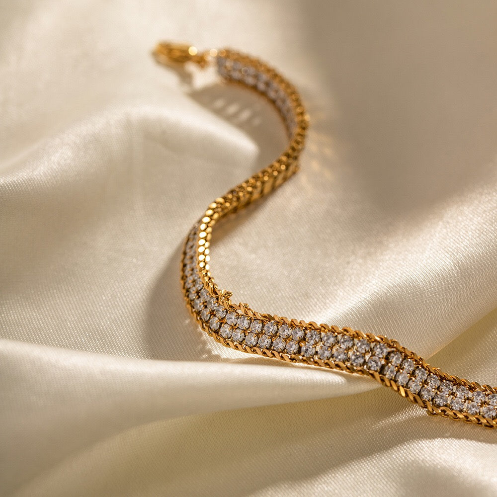 18K Gold Extra Bling Tennis Bracelet