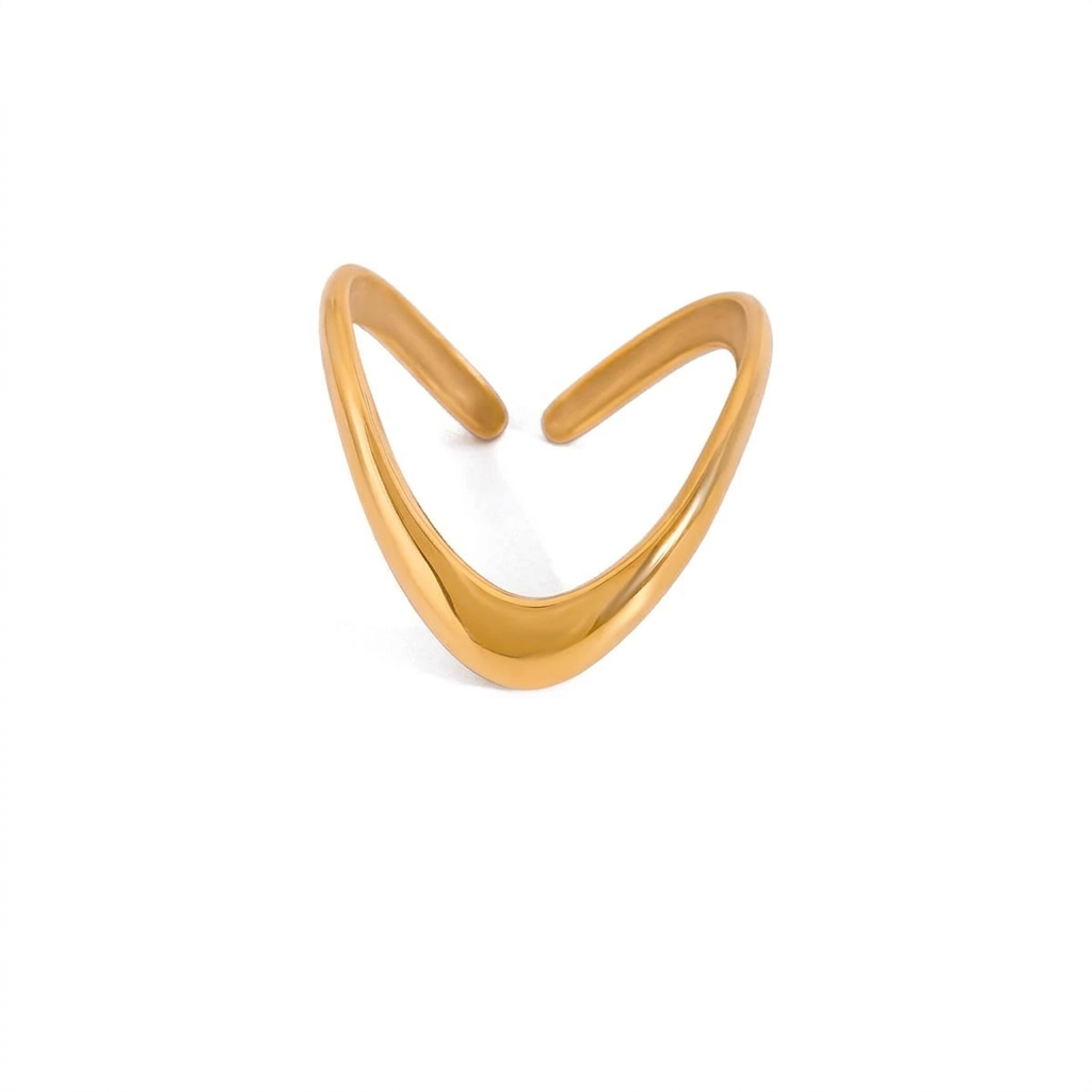 18K Gold Silm Chic Stacking Silver Ring