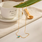 18K Gold Ocean Eye Opal Pendant Necklace