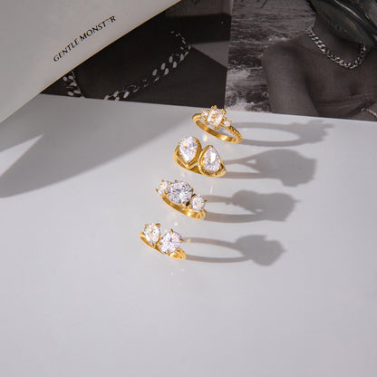 18K Gold Diamond Royale Statement CZ Cocktail Ring