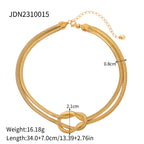18K Gold Knotted Herringbone Snake Chain Choker Necklace