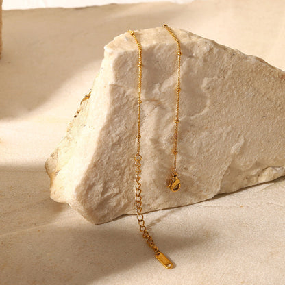 18K Gold Danity Beaded Chain Necklace