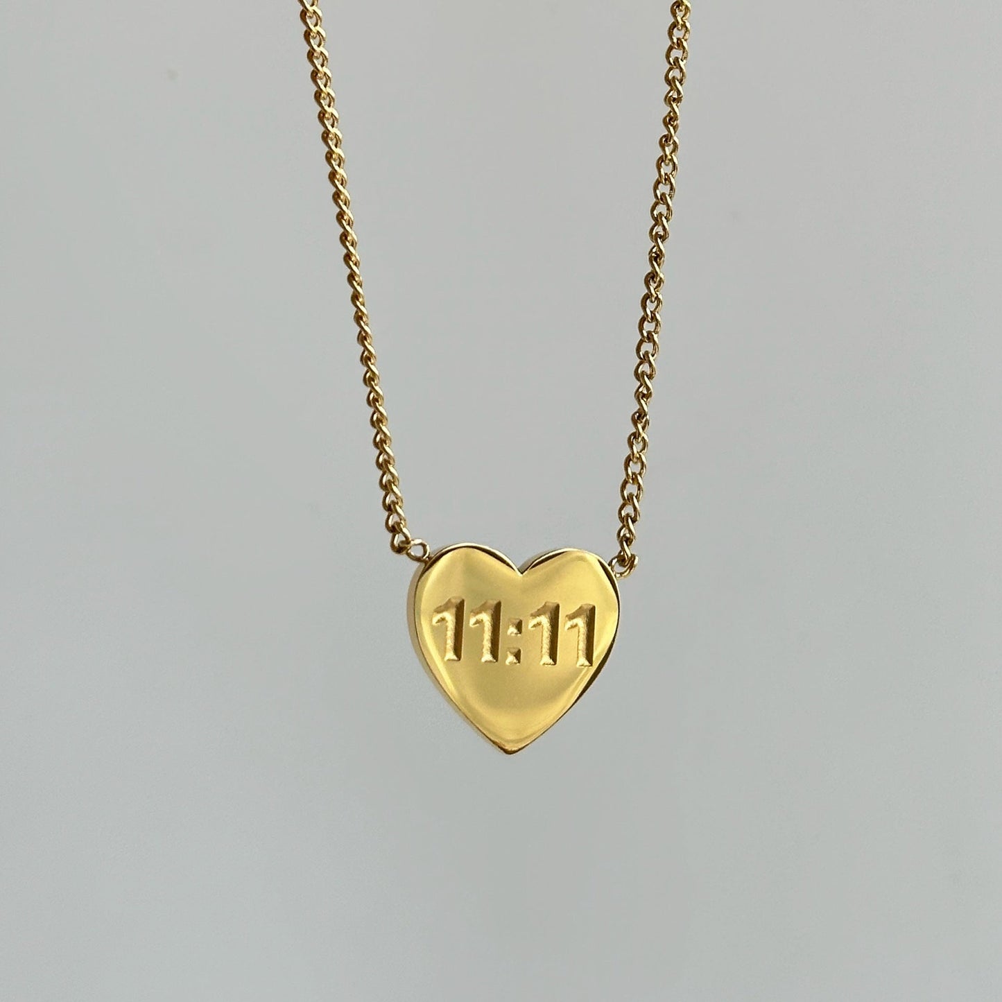 18K 11:11 Heart Necklace - 