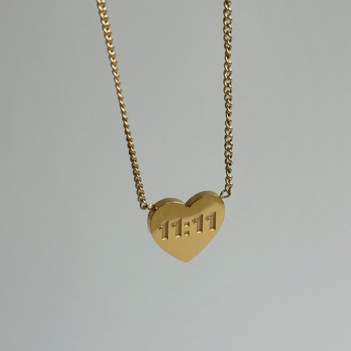 18K 11:11 Heart Necklace - 