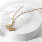 18K Bling Butterfly Pendant - 
