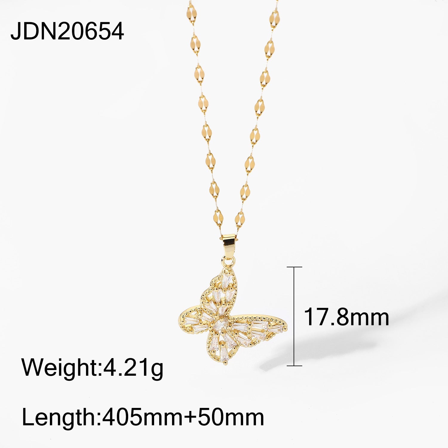 18K Bling Butterfly Pendant - 