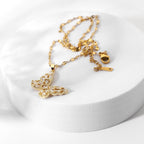 18K Bling Butterfly Pendant - 