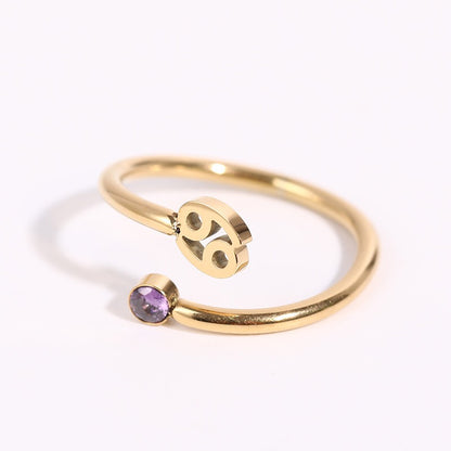 18K Gold Zodiac Birthstone Ring