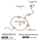 18K Gold Silver Two Tone Waterproof Starfish Hand Jewelry Chain Bracelet