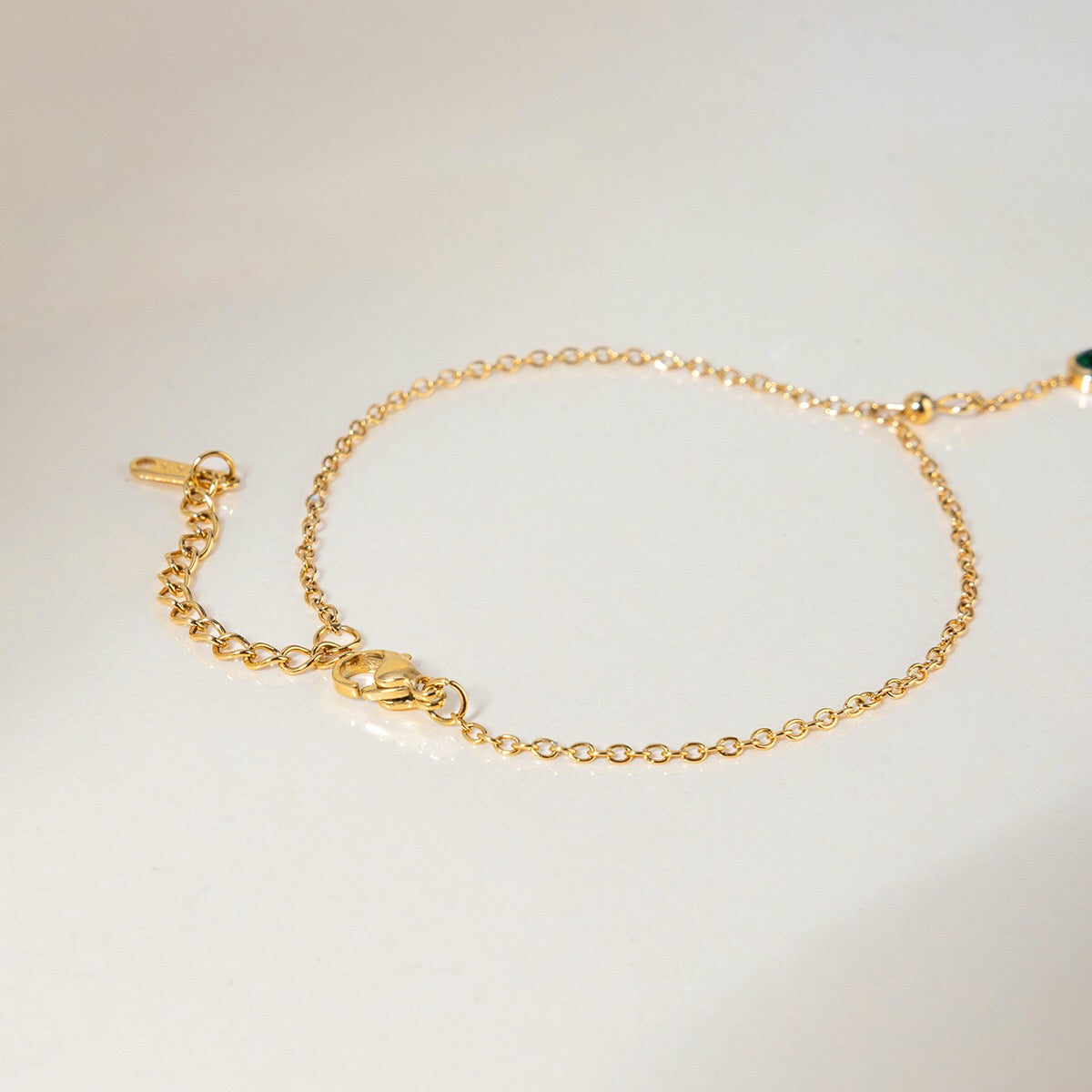 18K Gold Waterproof Color Gem Hand Chain Bracelet