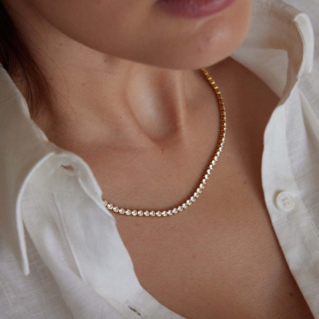 18K Gold and Silver The Socialite Tennis Necklace