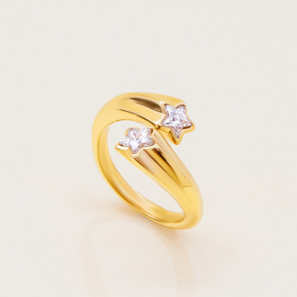 18K Gold Shooting Star Bejeweled Statement Ring