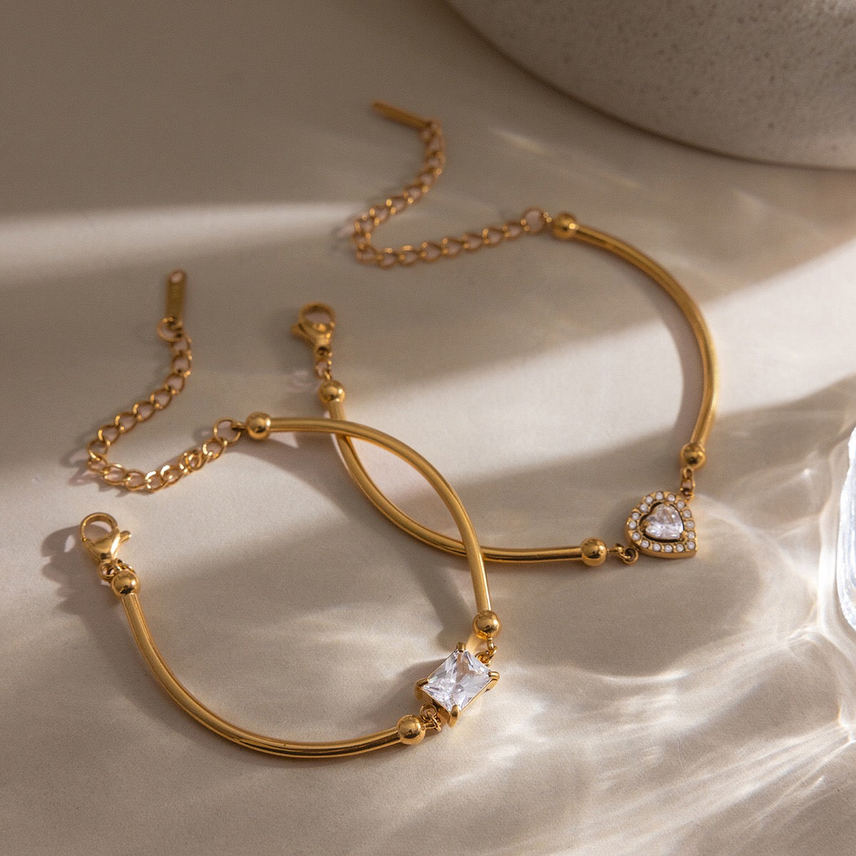 18K Gold Love Me Loud Heart Statement Chain Bracelet