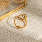 18K Gold and Silver Two Tone Comfort Zone Statement Ring