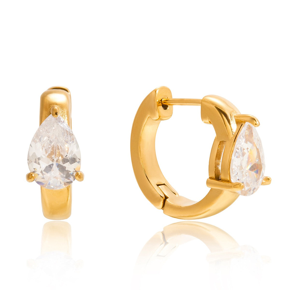 18K Gold Essential Bling Small Hoop Huggie Earrings