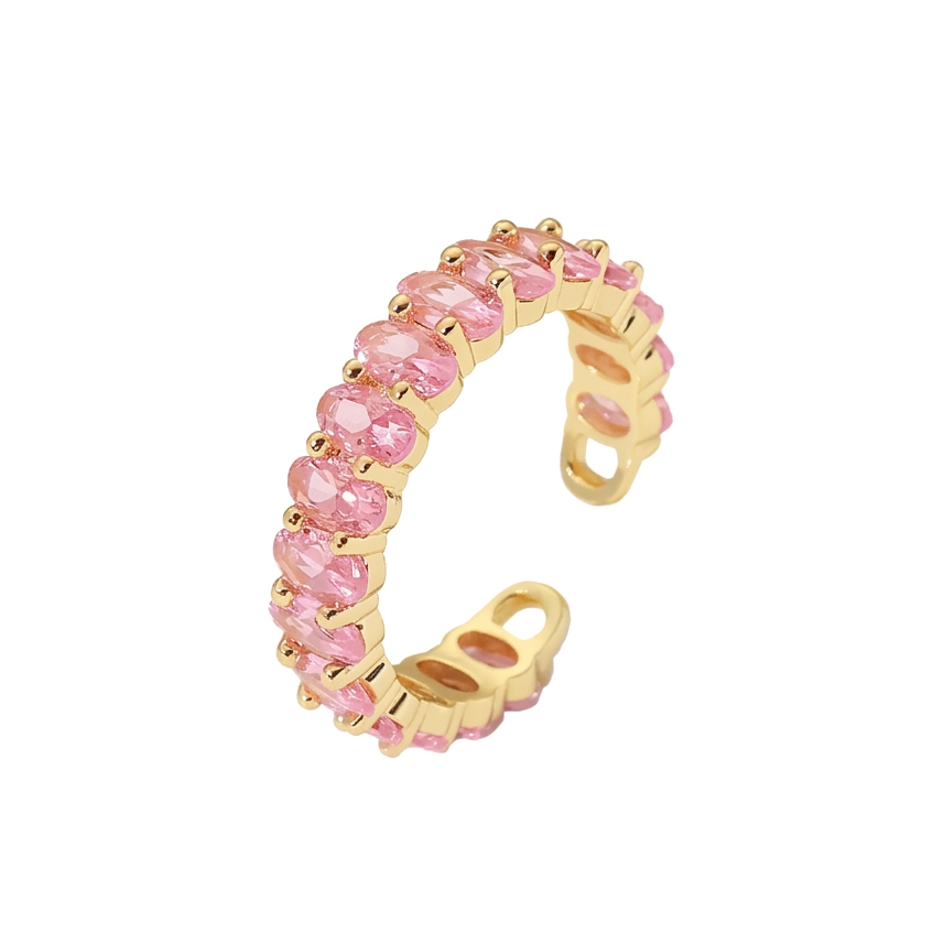18K Gold Dazzle Bling Tennis Ring