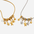 18K Gold and Silver Two Tone Nova Star Charm Long Necklace