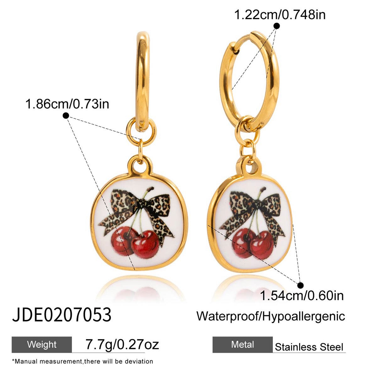 18K Gold Red Cherry Ring