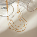18K Gold Star Sprinkle Chain Layered Necklace Choker