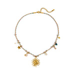 18K Gold Lavender Summer Sun Bow Chaim Layered Necklace Set