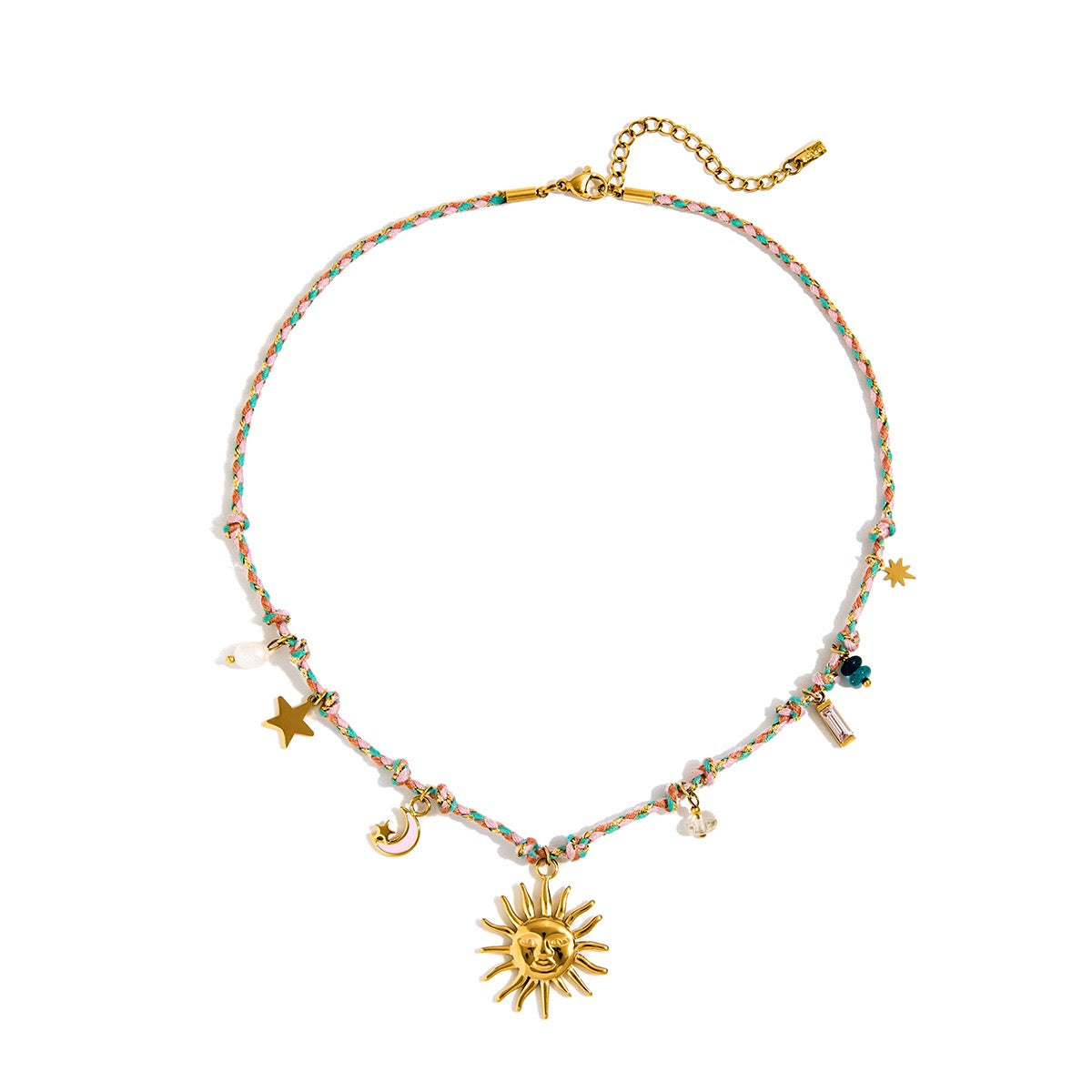 18K Gold Lavender Summer Sun Bow Chaim Layered Necklace Set