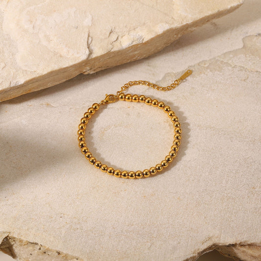 18K Gold Beaded Bracelet