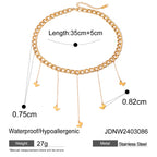 18K Gold Butterfly Necklace Cuban Link Choker