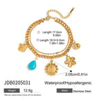 18K Gold Summer Fling Turquoise Chunky Charm Bracelet