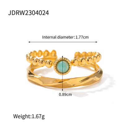 18K Gold Royal Gem Double Band Ring