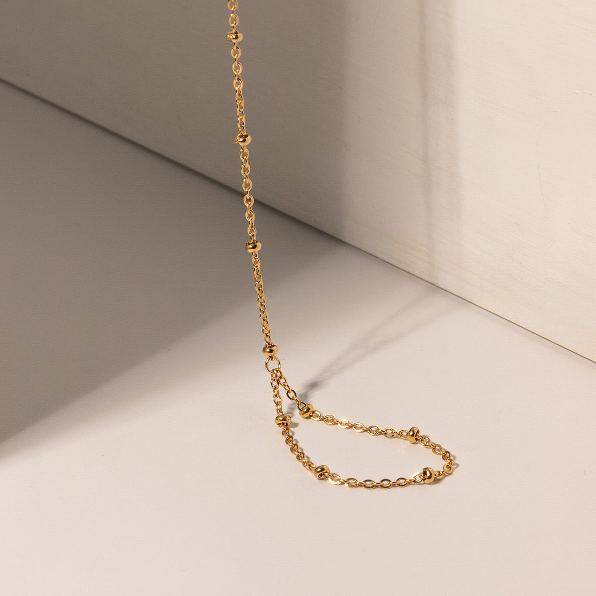 18K Gold Waterproof Minimalist Hand Chain Bracelet