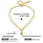 18K Gold Linked Double Chain Dainty Anklet