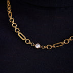 18K Gold One and Only Paperclip Circle Chain Long Necklace
