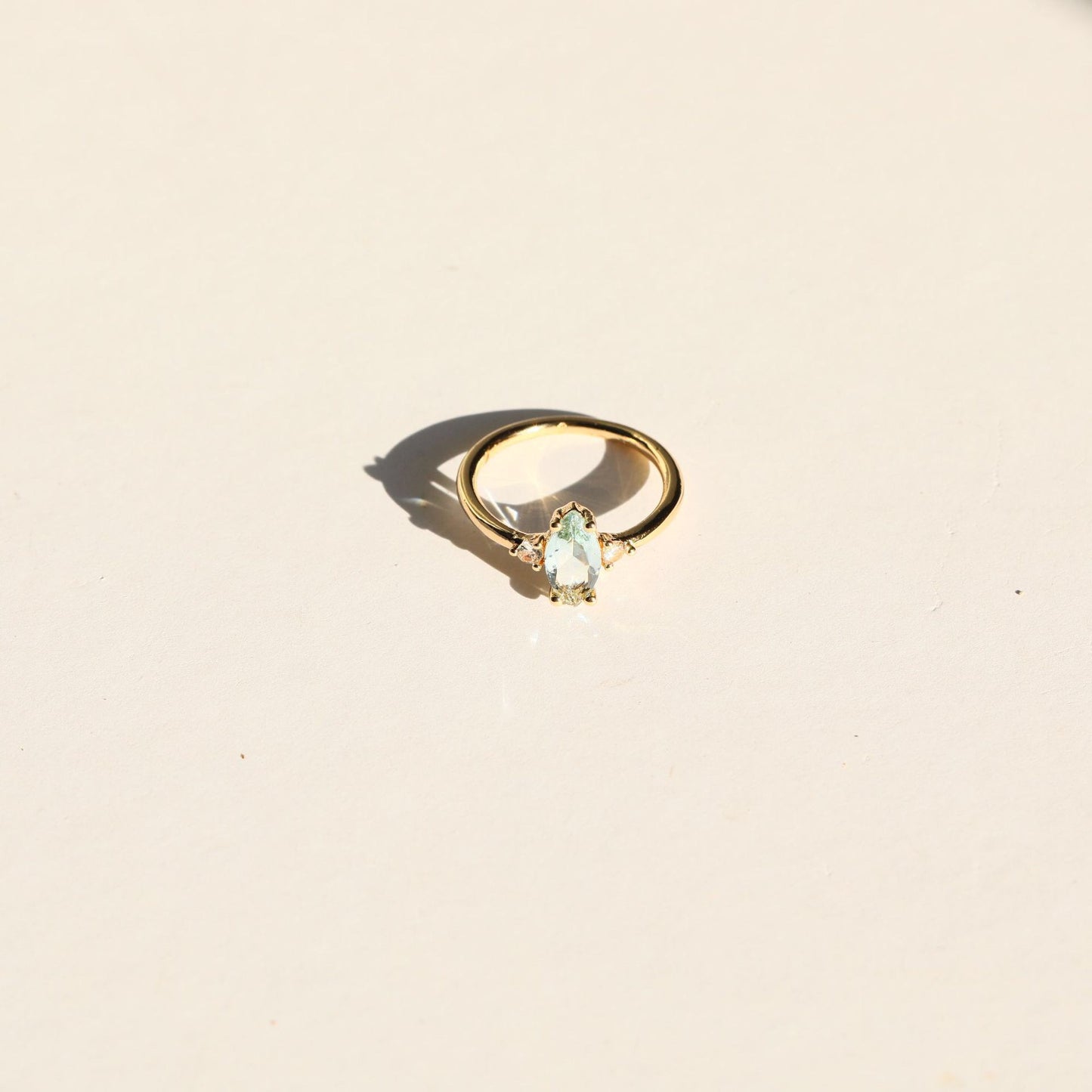 18K Gold Minimalist Birthstone Ring