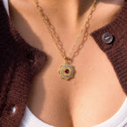 18K Gold Scarlet Love Red Heart Pendant Necklace