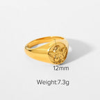 18K Gold Cupid Signet Ring