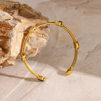 18K Gold Emerald Bangle Bracelet