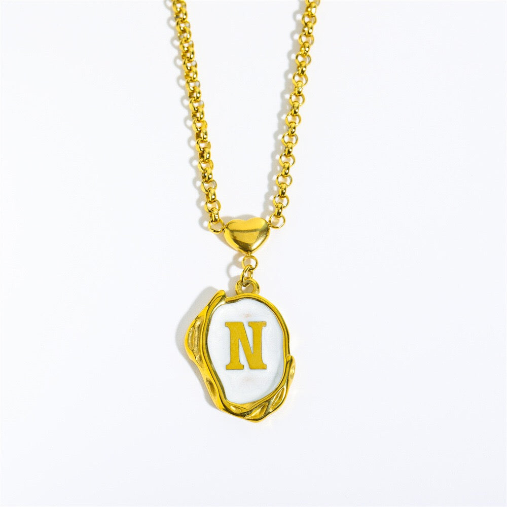 18K Gold Luxury Initial Pendant Necklace