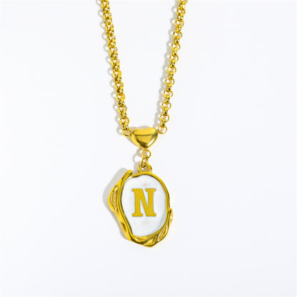 18K Gold Luxury Initial Pendant Necklace