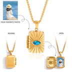 18K Gold Keepsake Heart Book Locket Pendant Box Chain Necklace
