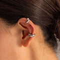 Silver Essential Double Huggie Ear Cuffs