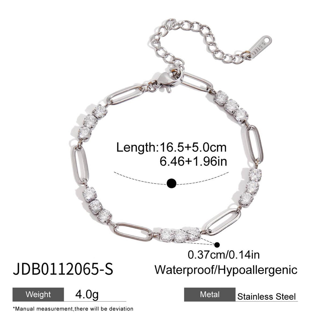 18K Gold Bejeweled Desire Heart Tennis Bracelet Stack