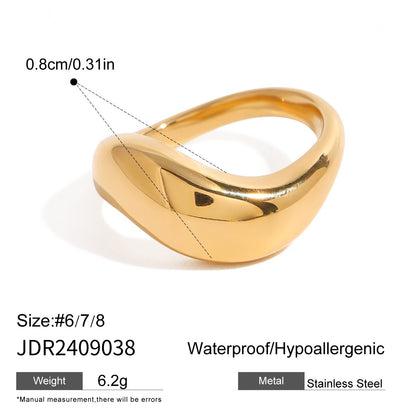 18K Gold Free Flow Puffy Stacking Ring