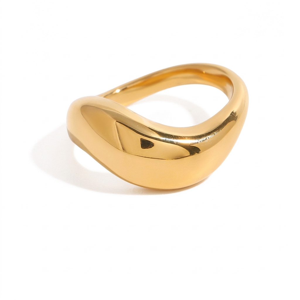 18K Gold Free Flow Puffy Stacking Ring