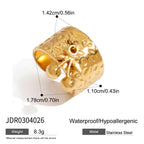 18K Gold Cherry Charm Band Ring
