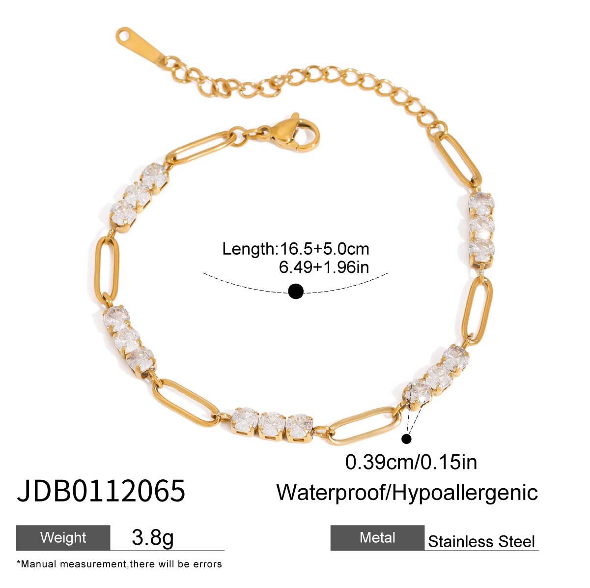 18K Gold and Silver Two Tone Duality Chain Bracelet Stack