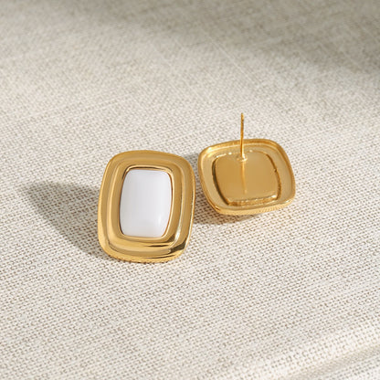 18K Gold Disco Rush Pop Color Statement Stud Earrings
