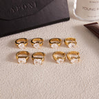 18K Gold Essential Bling Small Hoop Huggie Earrings