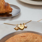 18K Gold Mom Heart Charm Necklace