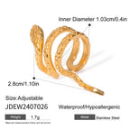 18K Gold Snake Ear Cuff & Stud Earrings Set