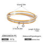 18K Gold and Silver Two Tone Spinelli Slim Bangle Bracelets Stack